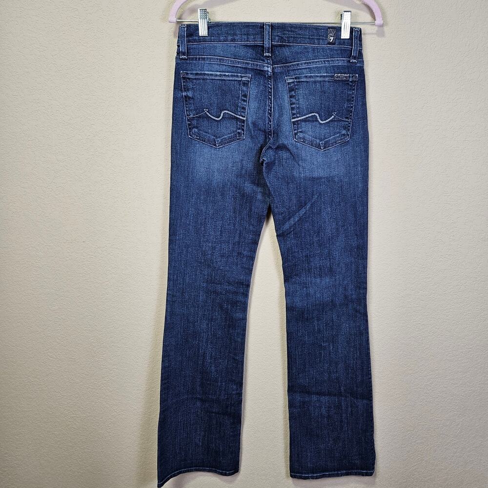 7 For All Mankind Bootcut Jeans Women Low Rise Stretch Denim Blue Western 27 - Picture 4 of 16